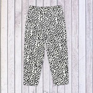 Animal Print High Rise High Waisted Trouser Pants-Black Off-white-Women Size 4